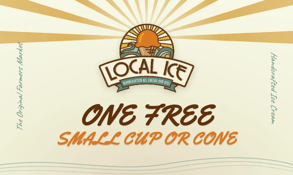 Local Ice coupon front — One Free Small Cup or Cone